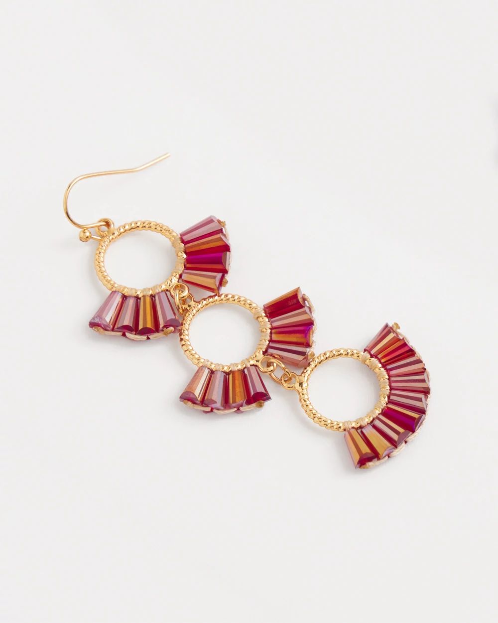 No Droop® Berry Triple Drop Earrings