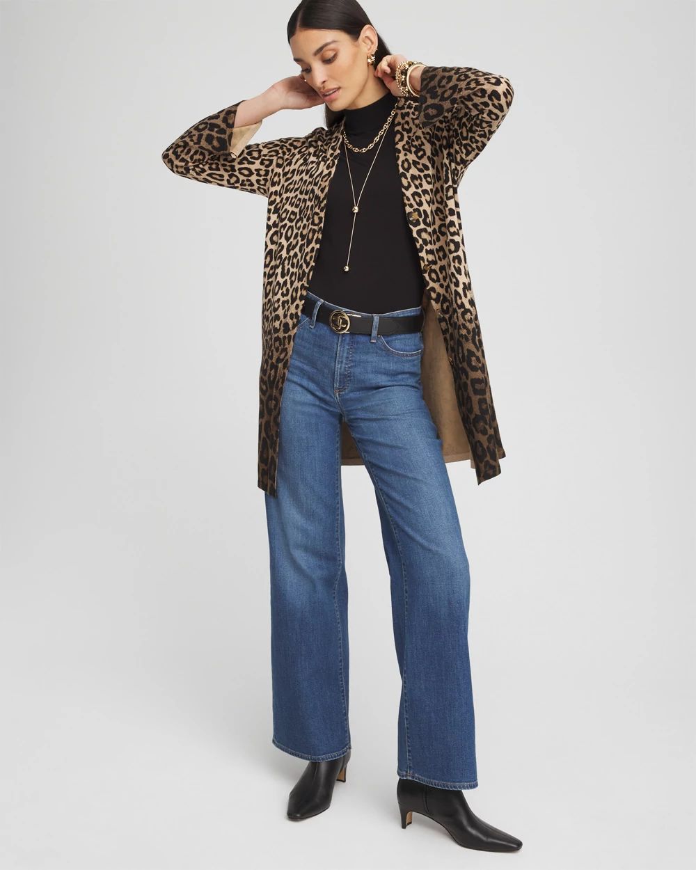 Ella Elbow Sleeve Mockneck Sweater click to view larger image.