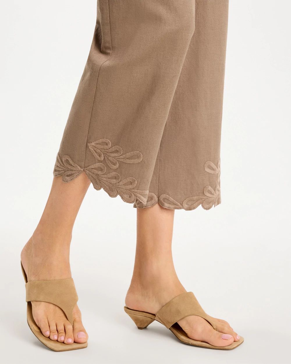 Linen Fly Front Pants