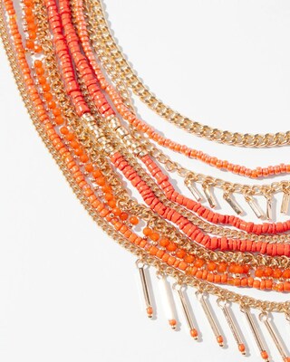 Orange Multistrand Necklace