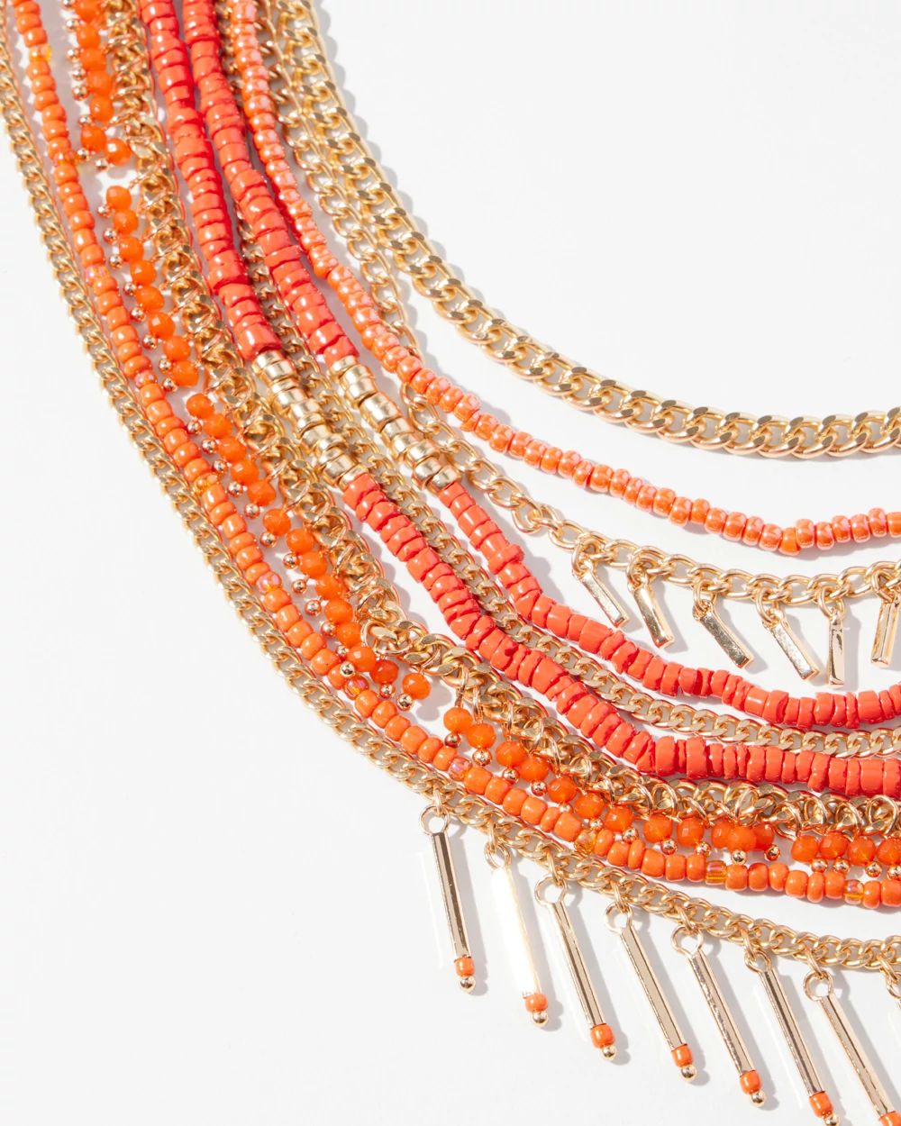 Orange Multistrand Necklace