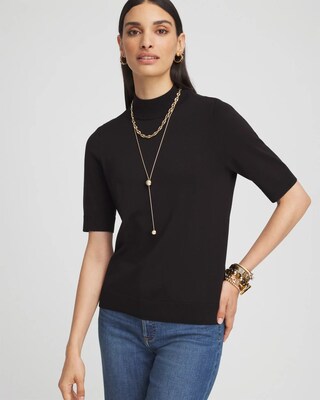 Ella Elbow Sleeve Mockneck Sweater