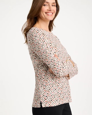 Geo Stretch-Cotton Boatneck Tee click to view larger image.