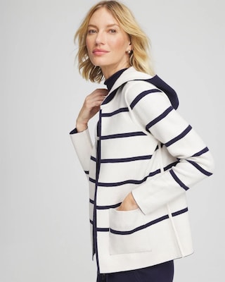 Zenergy® Luxe Reversible Stripe Cardigan click to view larger image.
