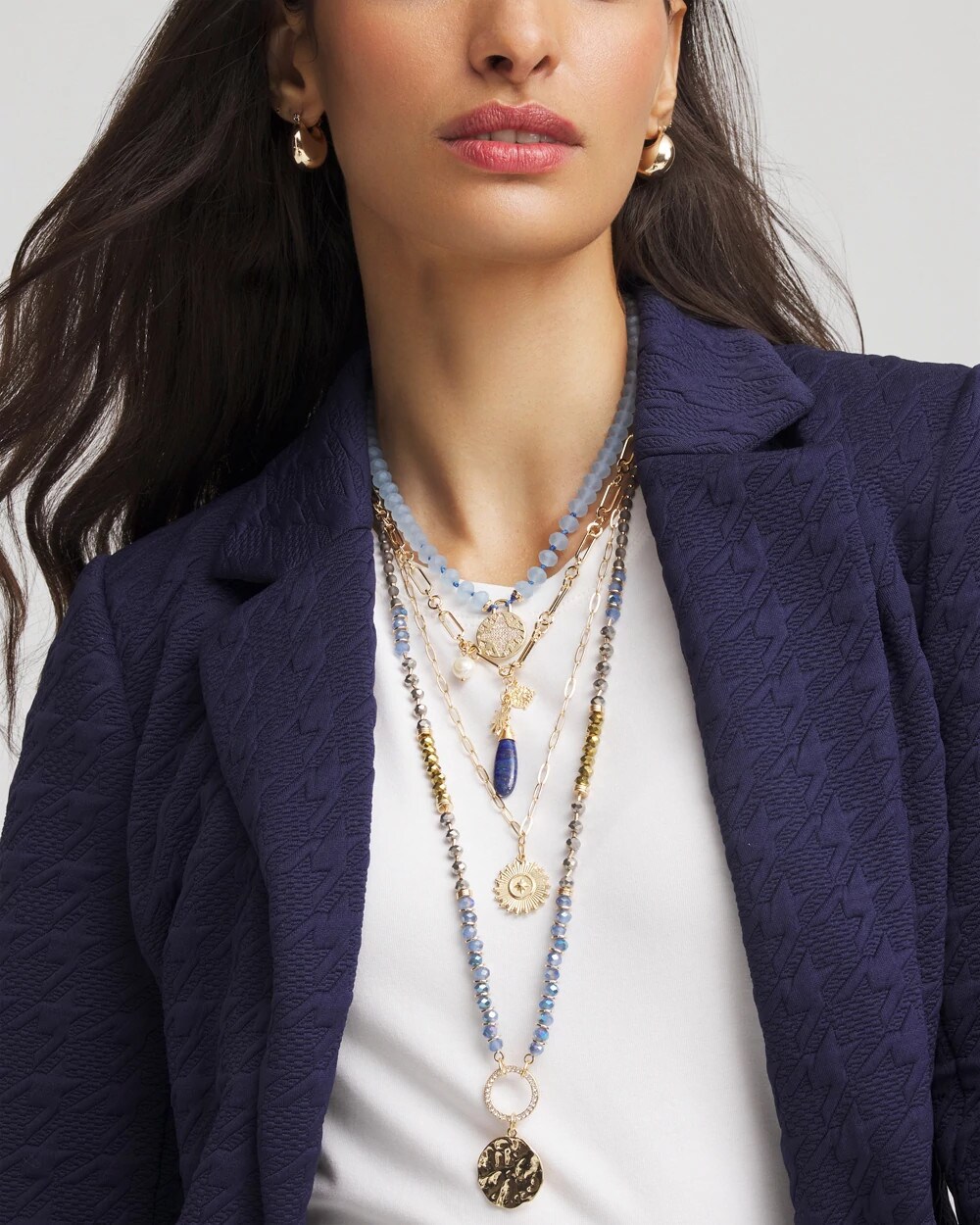 Convertible Layered Lapis Necklace