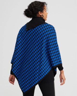 Houndstooth Knit Poncho