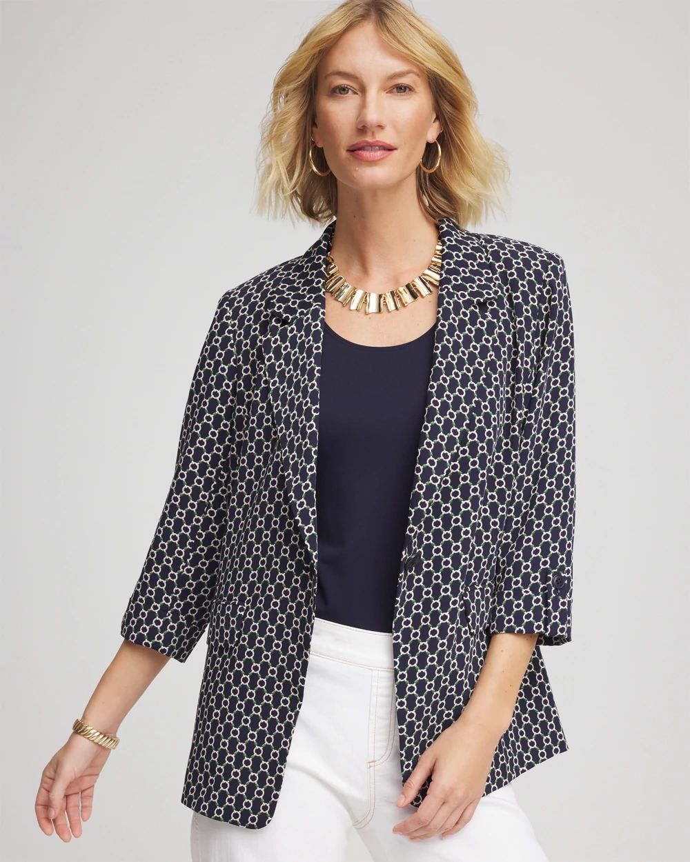 Printed Soft Crepe Blazer