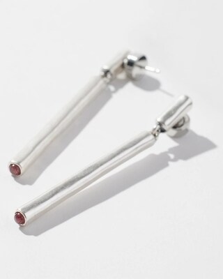 Silver Tone Linear Earrings