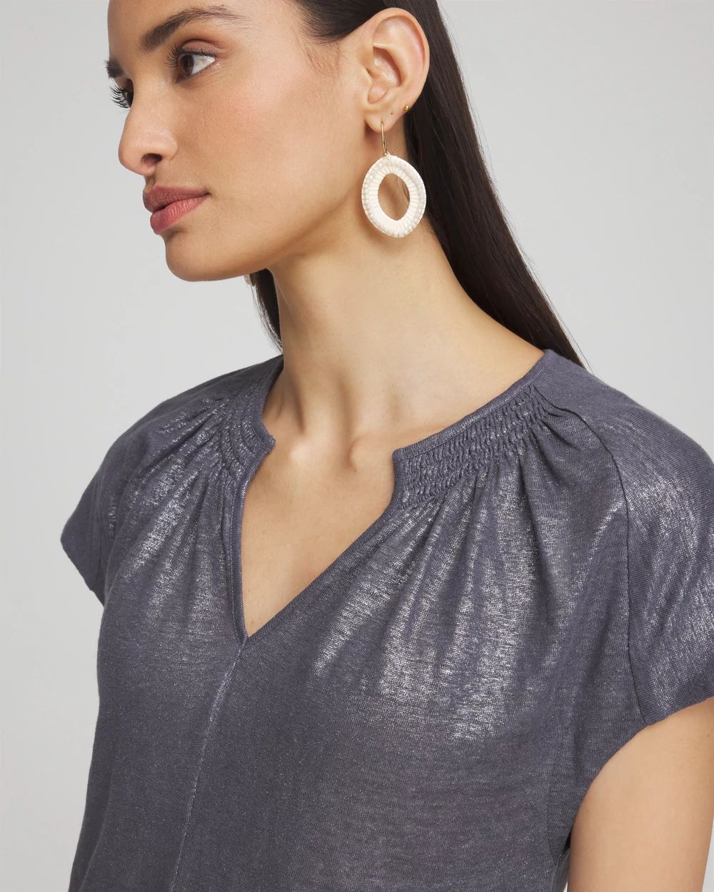 Linen Metallic Tee