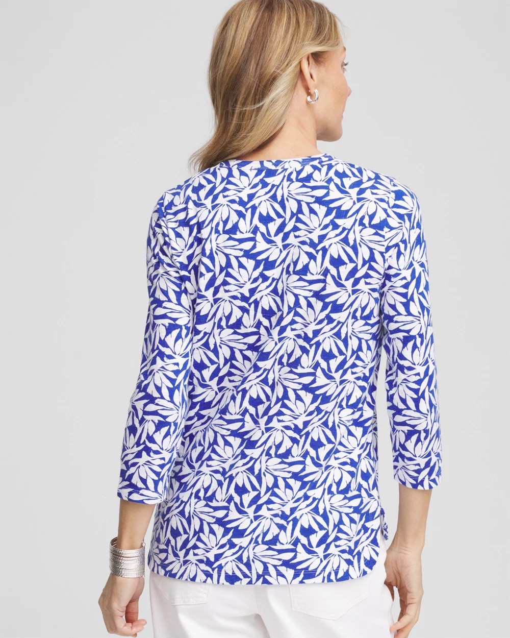 Island Print Slub Scoop-Neck Tee