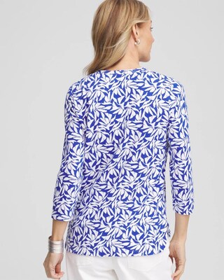 Island Print Slub Scoop-Neck Tee click to view larger image.