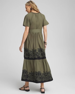 Cotton Embroidered Tier Dress click to view larger image.