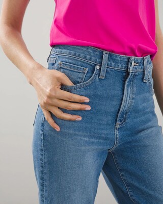 High Rise Straight Leg Denim Crops