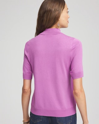 Elbow Sleeve Mock Neck Sweater click to view larger image.