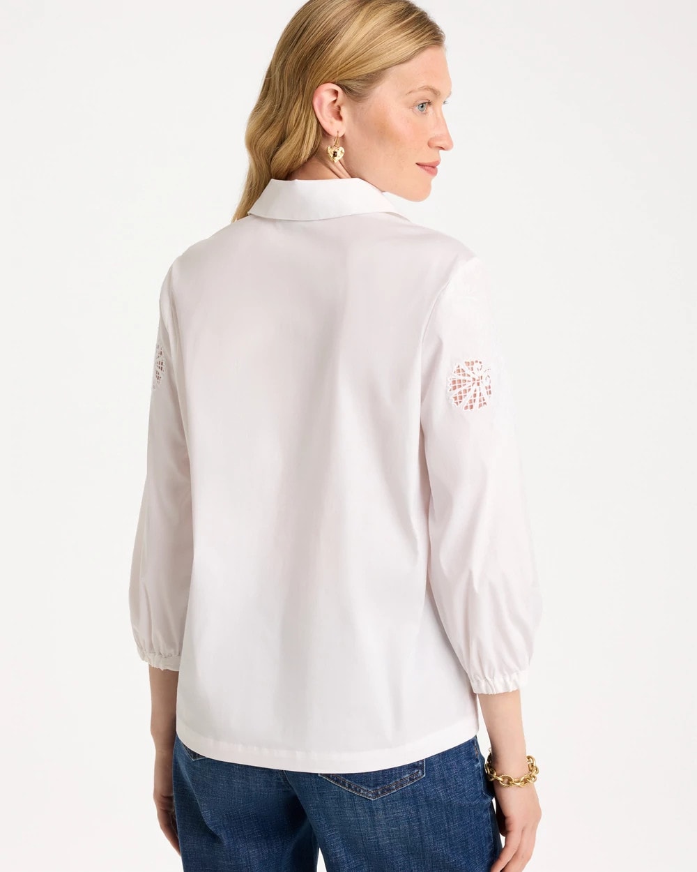 Embroidered Popover Poplin Cotton Shirt