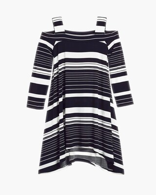 Striped Cold-Shoulder Sharkbite Top