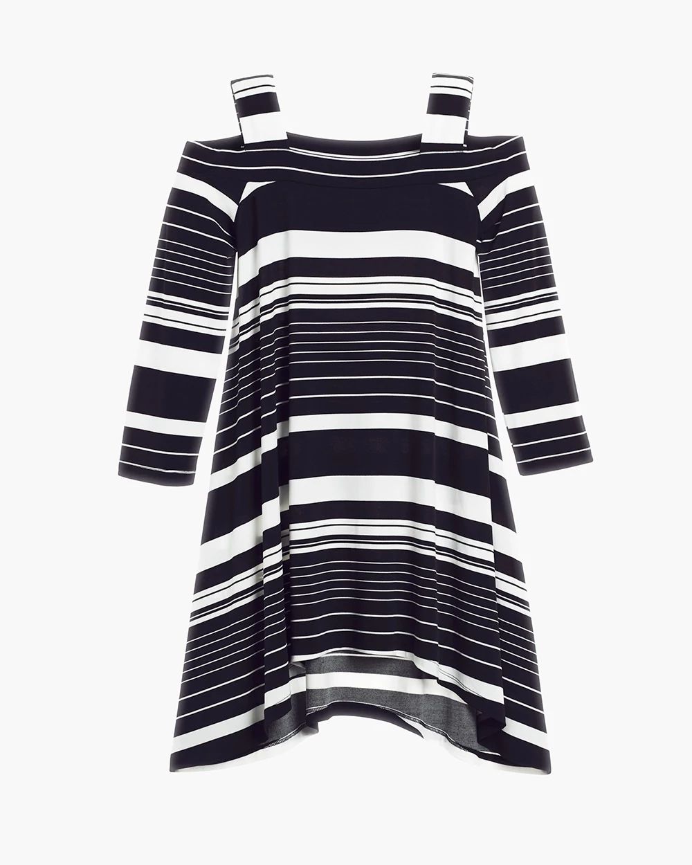 Striped Cold-Shoulder Sharkbite Top