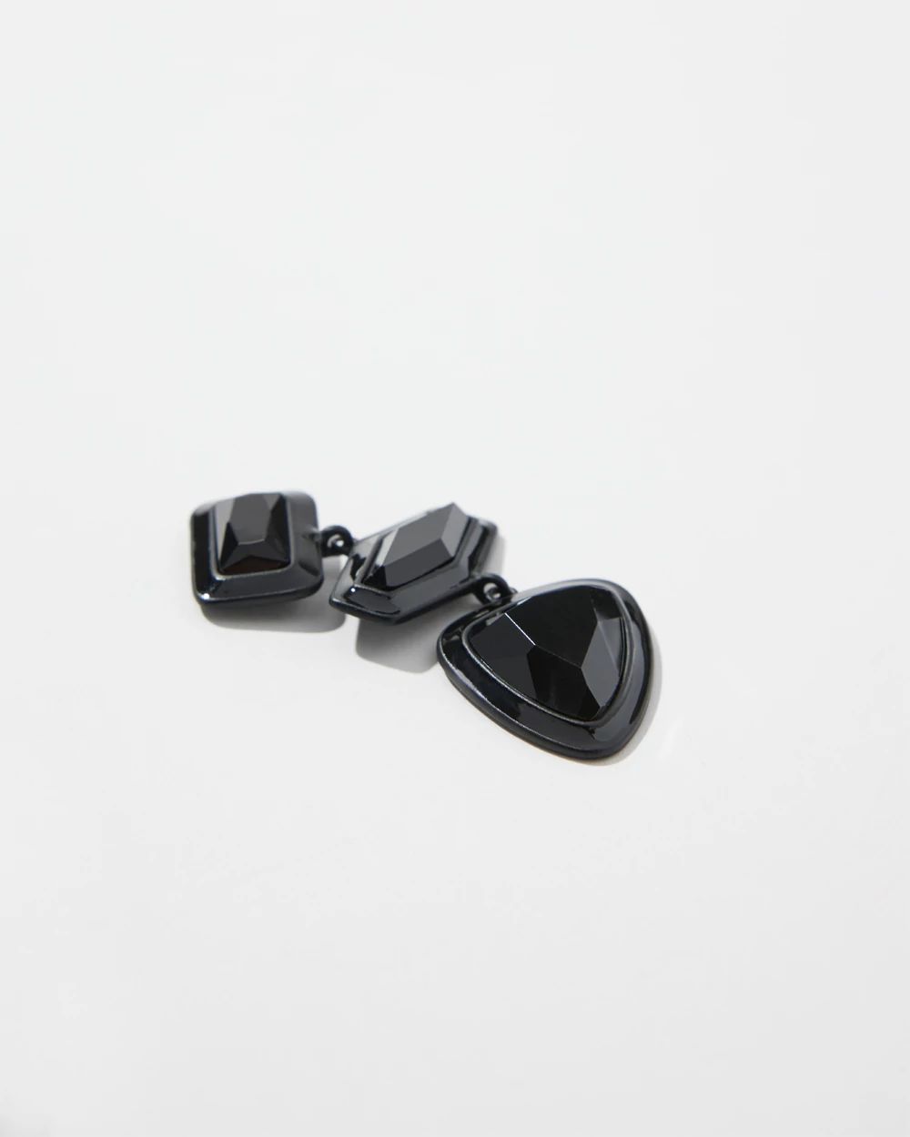 Black Linear Drop Earrings