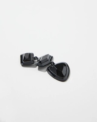 Black Linear Drop Earrings