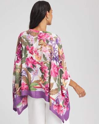 Floral-Print Poncho click to view larger image.