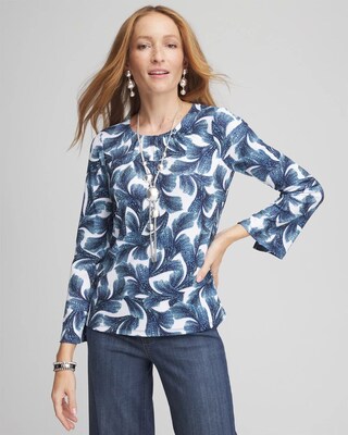 Ribbed Ruched-Neck Top click to view larger image.
