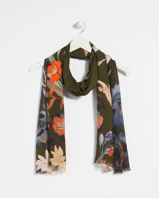 Autumn Floral Oblong Scarf click to view larger image.