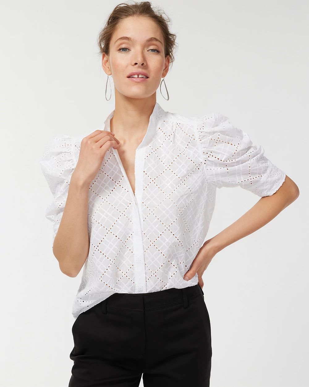 Mixed Eyelet Shirt