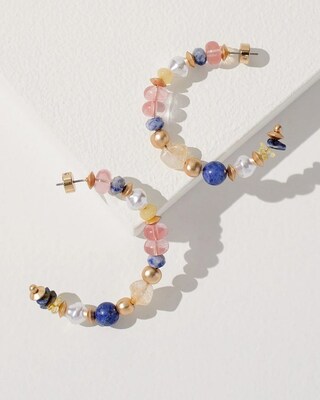 Front to Back Beaded Hoop Earrings
