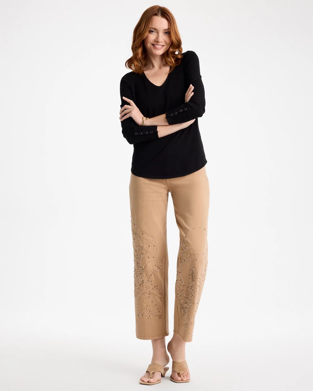 Ella V-Neck Pullover Sweater click to view larger image.