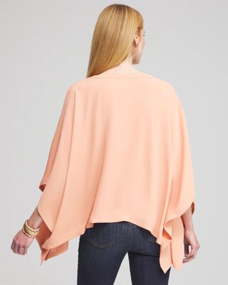 Pleated V-neck Poncho