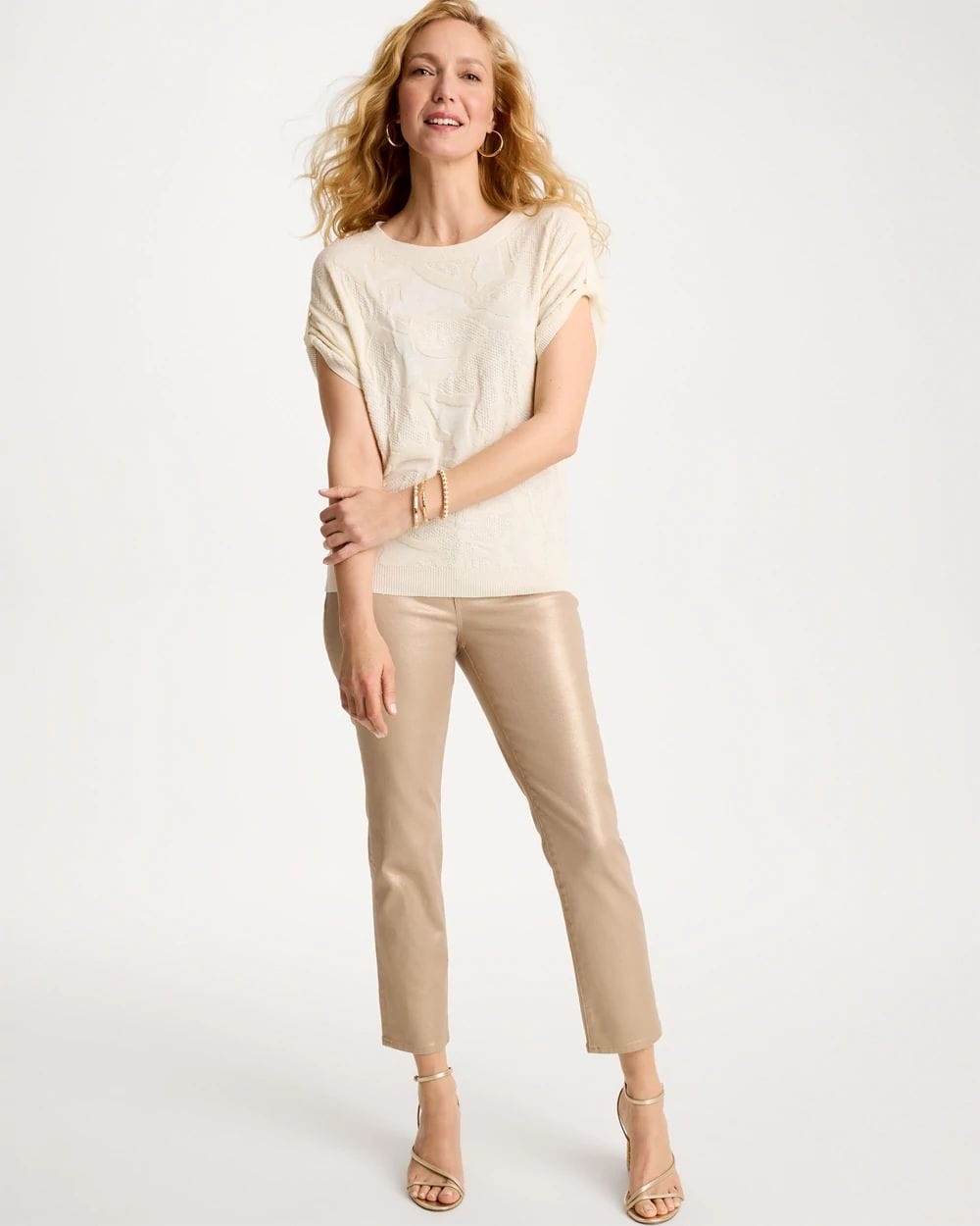 Girlfriend Slim Coated Crop Jeans