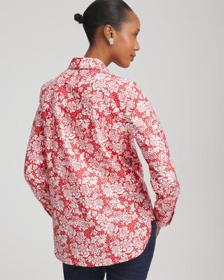 No Iron™ Long-Sleeved Folklore-Floral Shirt click to view larger image.