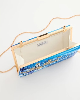 Embellished Cotton Seaside Clutch click to view larger image.