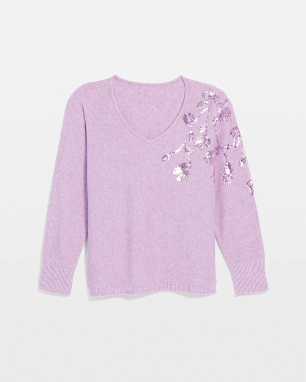 Sequin V-Neck Pullover Sweater