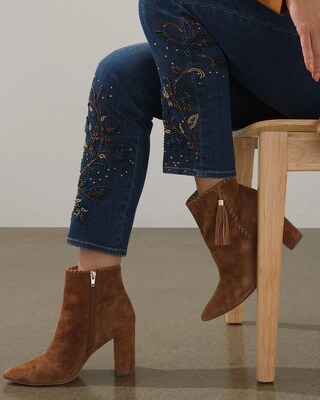 Girlfriend Beaded Hem Ankle Jeans