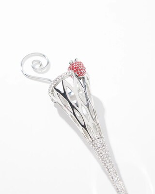 Silver Tone Champagne Glass Ornament