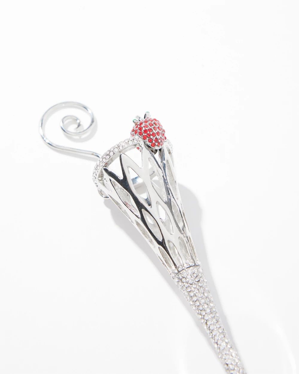 Silver Tone Champagne Glass Ornament
