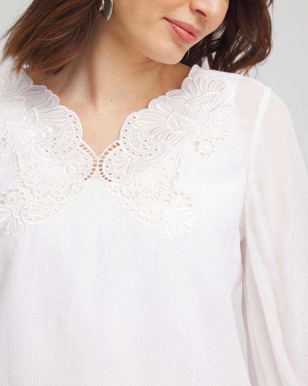 Embroidered Cutout Blouse click to view larger image.