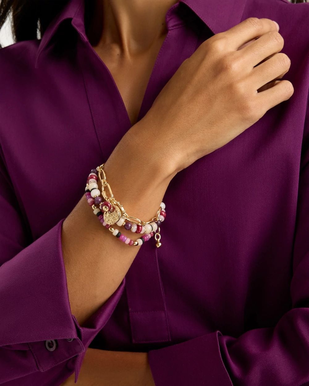 Stretch Set of Three Beaded Bracelets