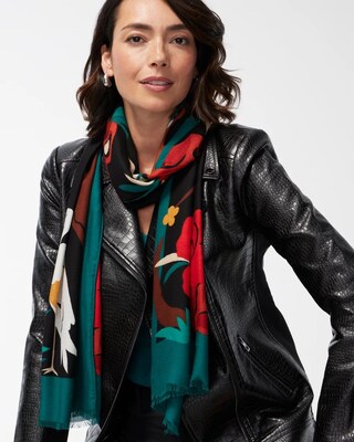 Nature Print Oblong Scarf
