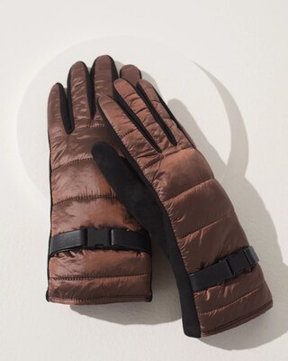 Copper Quilted Buckle Gloves