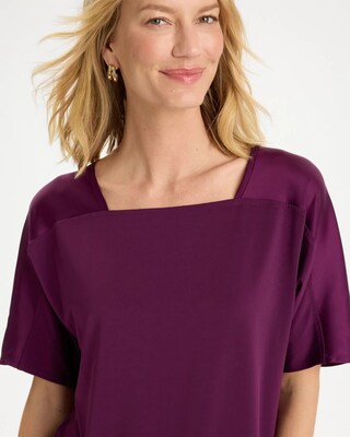 Jersey Satin Trim Elbow Tee click to view larger image.