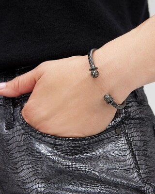 Hematite Tone Cuff Bracelet