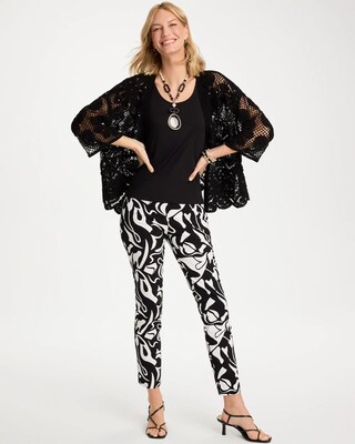 Crochet Lace Sequin Short Kimono click to view larger image.