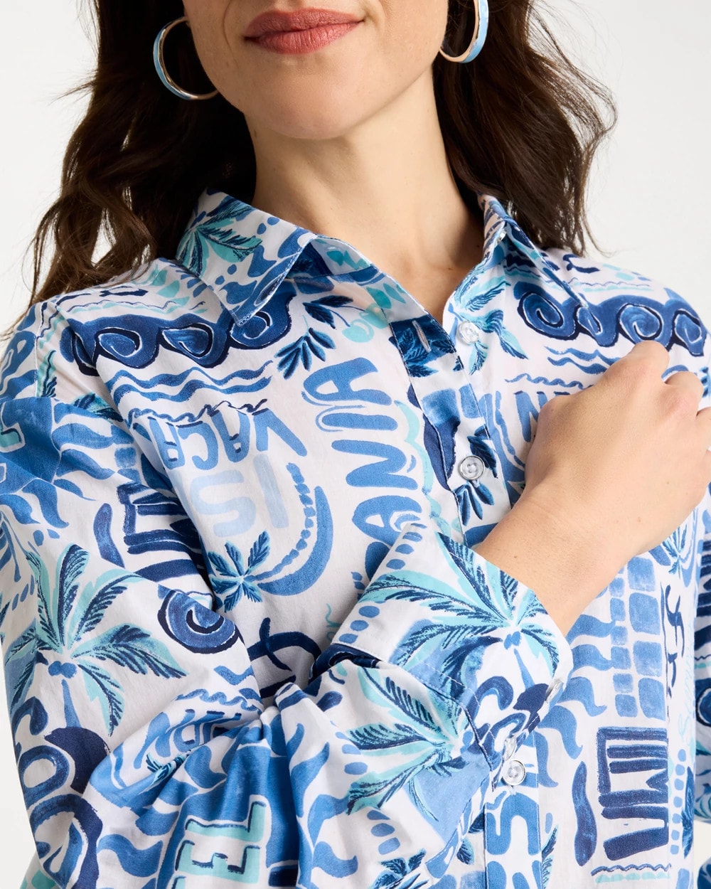 Cotton Voile Collared Beach Shirt