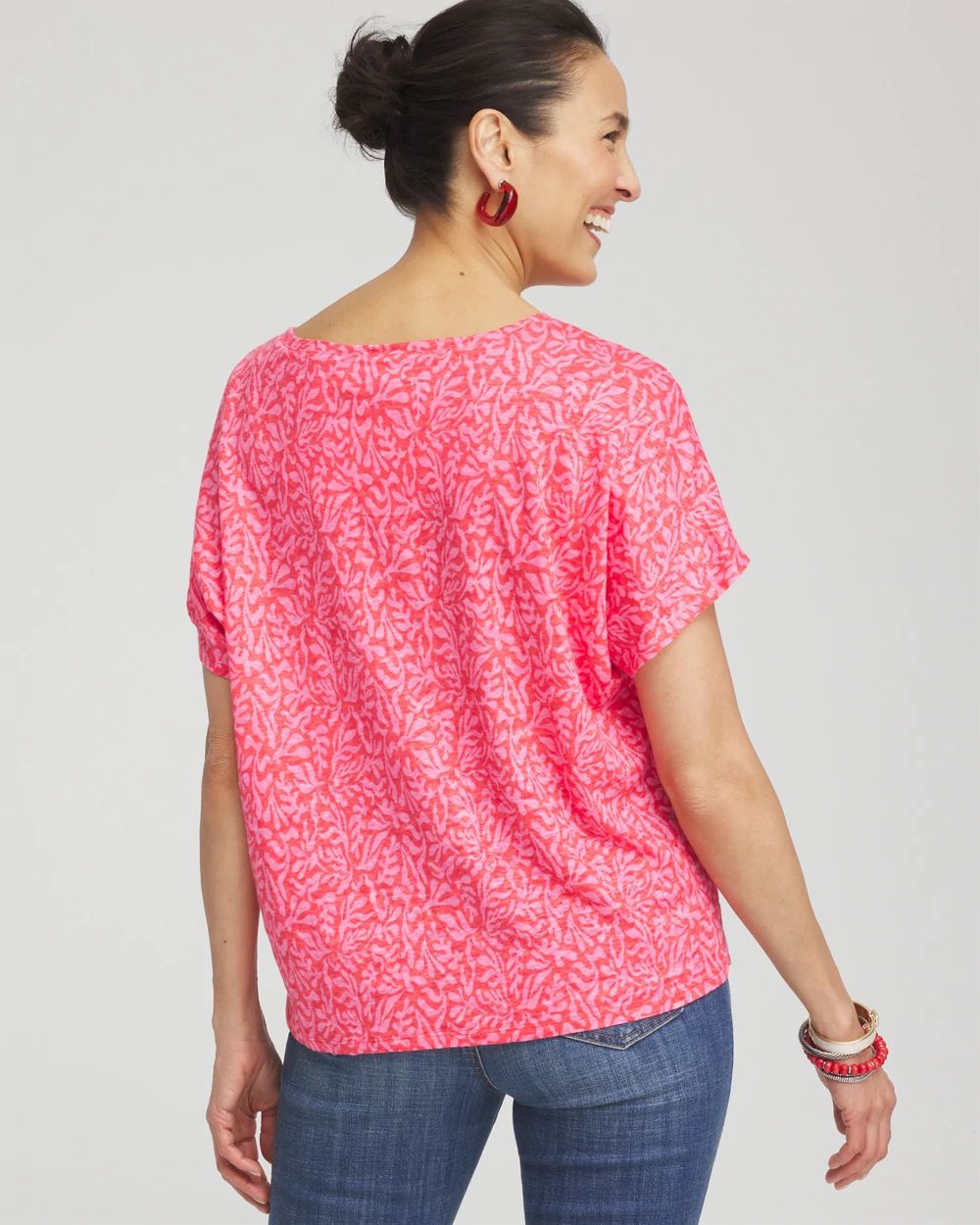 Linen Reef Tie Front Tee