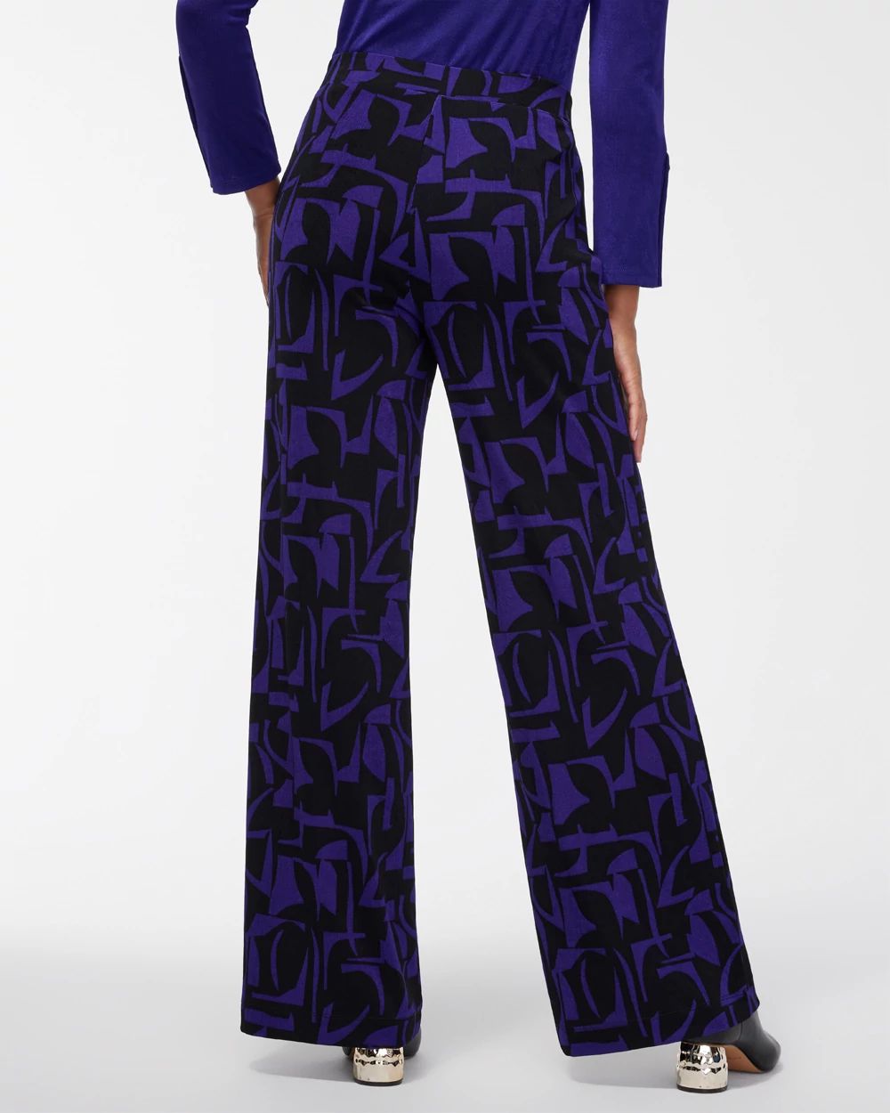 Travelers Abstract Print Wide Leg Pants click to view larger image.