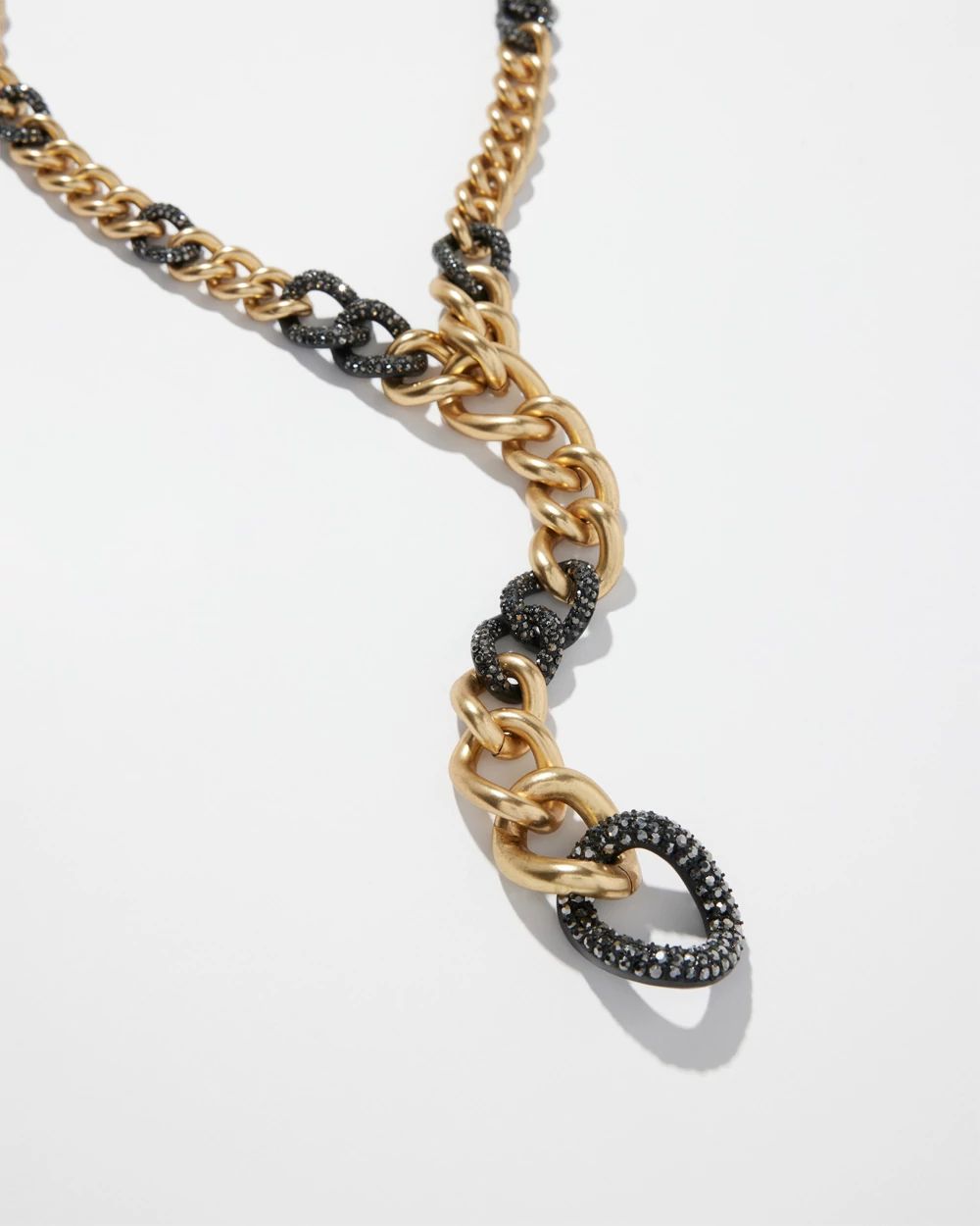 Gold Tone Pavé Y-necklace