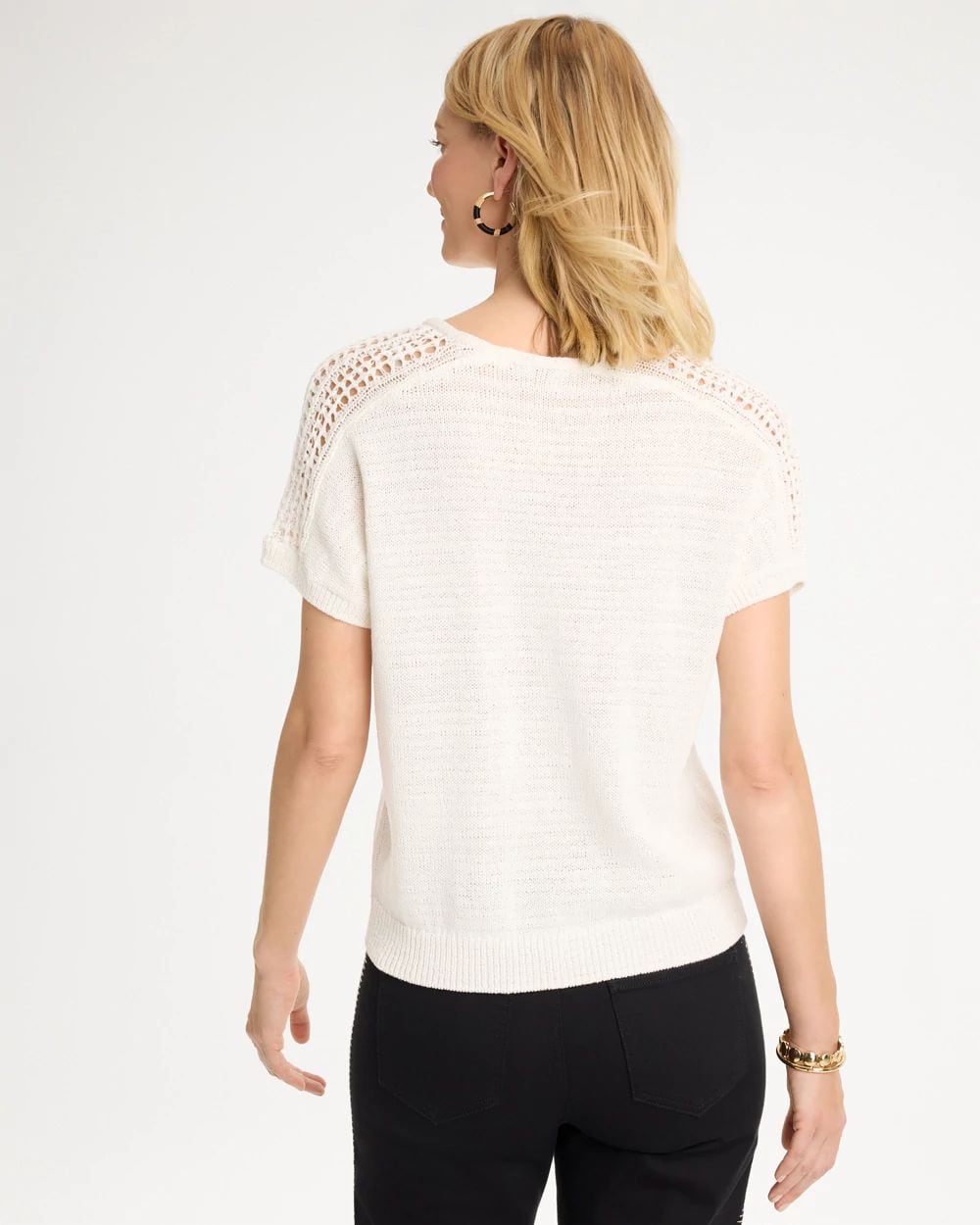 Crochet Shoulder Pullover Sweater