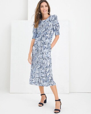 Smocked Puff Sleeve Dress